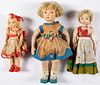 Three Lenci dolls, with hand tag