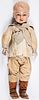 French molded composition character boy doll