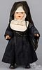 Composition Nun doll, unmarked