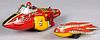 Marx tin lithograph wind-up Rocket Fighter toy
