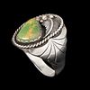 Hopi, Michael Kabotie [Lomawywesa], Sterling Silver and Turquoise Ring