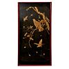 Early 20th c. Japanese Meiji period lacquer panel