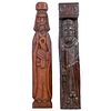 Pair of wood carved continental term figures