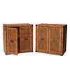 Pair of rattan style campaign chests