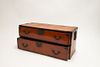 Asian red painted 2 Drawer Trunk