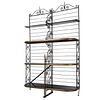 20th century American iron and brass bakers rack