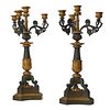 Pair of 19th century French empire candleabra