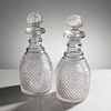 Pair Early Cut Glass Decanters With Cut Glass Stoppers