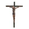 Cristo en la cruz. México, finales del S XIX. Elaborado en madera tallada, estucada y policromada.