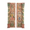 Par de puertas de iglesia México, finales del SXIX. Elaboradas en madera tallada y policromada. Con representaciones de santos.