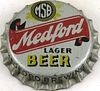 1951 Medford Lager Beer Cork Backed Crown Medford Wisconsin