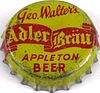 1952 Adler Brau Beer (WHS) Cork Backed Crown Appleton Wisconsin