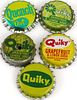 Lot of Five "Q" Soda Plastic or Cork-Backed bottle caps 