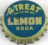 1951 A - Treat Lemon Soda Cork Backed Crown Allentown Pennsylvania