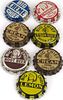 Lot of Seven Big Chief Cork Backed Bottle Caps 