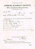 1898 Lorenz Schmidt Estate Purchase Order Pottsville, Pennsylvania
