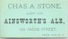 1878 Oliver Ainsworth Chas. A. Stone Agent Penn Yan, New York