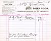 1886 John Goos (Brewers Agent) Billhead New London, Connecticut