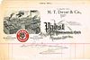 1900 M. T. Dwyer & Co. (agents for Pabst) Billhead Clinton, Massachusetts