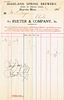 1911 Rueter & Co. Inc. Highland Spring Brewery Billhead Boston, Massachusetts