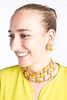 Pauline Trigere Gold-Tone Collar & Barerra Earrings
