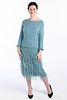 Heidi Weisel Blue Cashmere Top, Skirt and Earrings