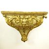 19/20th Century Probably Italian Carved Parcel Gilt Wood Wall Bracket.