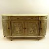 19th Century Italian distressed painted buffet sideboard. Unsigned. Rubbing and surface wear, antique condition. Measures 36-1/2" H x 67" W x 15" D. S