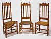 Pair and Single Early Bannister Back Chairs
