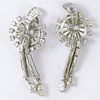 Pair of Circa 1920's Art Deco Approx. 4.0 Carat Diamond and Platinum Earrings. Diamonds E-F color, VS clarity. Unsigned. Very good condition. Measure 
