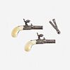 A Miniature Pair of Percussion Coat Pistols* probably French, circa 1840