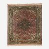 A Chinese Qum Design Silk Carpet 20th century