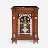 An Italian Renaissance Style Carved Walnut Cabinet with Pietra Dura Panels the cabinet 19th century, the pietra dura 18th century