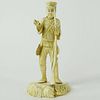 Japanese Carved Ivory Soldier Figure. Signed. Good condition. Measures 5" H, 2-1/2" W. This item will only be shipped domestically and was legally imp