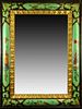 20th Century Hand Painted Wood Framed Mirror en suite with the previous lot. Unsigned. Good condition. Measures 35-1/2" x 26-1/2". Shipping $225.00