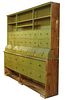 RARE TWO-PART COUNTRY STORE CABINET IN GREEN PAINT