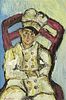 attributed to: Chaïm Soutine, Belarusian (1893-1943) Gouache on Board "Pastry Chef" Signed Lower Left Soutine. Good Condition. Measures 11 Inches by 