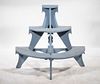 BLUE PAINTED DEMILUNE PLANT STAND