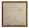 EARLY 19TH C. AMERICAN PICTORIAL SAMPLER