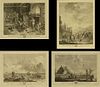 Set of Four (4) 18th Century French Engravings "Du Cabinet de Mr. le Duc de Choiseul" Various Printers. Unsigned. Light Toning and Minor Foxing from a