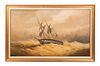 MONUMENTAL 19TH C. PAINTING OF A SHIPWRECK