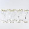 Eight (8) Saint Louis, France Large Crystal Tommy Goblets. Etched mark to base, sticky tags. AS New condition. Measure 10-1/4" H, 3-7/8" W (at rim). S
