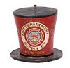 PAINTED WOOD FULL-ROUND FIREMAN'S TOP HAT TRADE SIGN