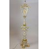 Vintage Italian Porcelain Capodimonte Style Reticulated Tall Floor Lamp Lantern. Good condition. Measures 67" H x 12-1/2" W. Shipping Third Party.