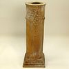Mid 20th Century, Probably Italian Terracotta Pedestal. Unsigned. Small chips and distressed patina. Measures 42" H x 15" square at base. Shipping: Th