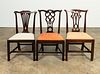 GROUP OF 3, 19TH C. ASST. CHIPPENDALE SIDE CHAIRS