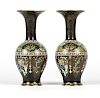 A pair of Japanese Inaba cloisonne vases