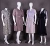 FOUR DAY DRESSES, AMERICA, 1940s-1950s