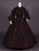 PRINTED WOOL DAY DRESS, LATE 1840s