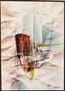 Leonardo Nierman, Fishing Nets, Watercolor